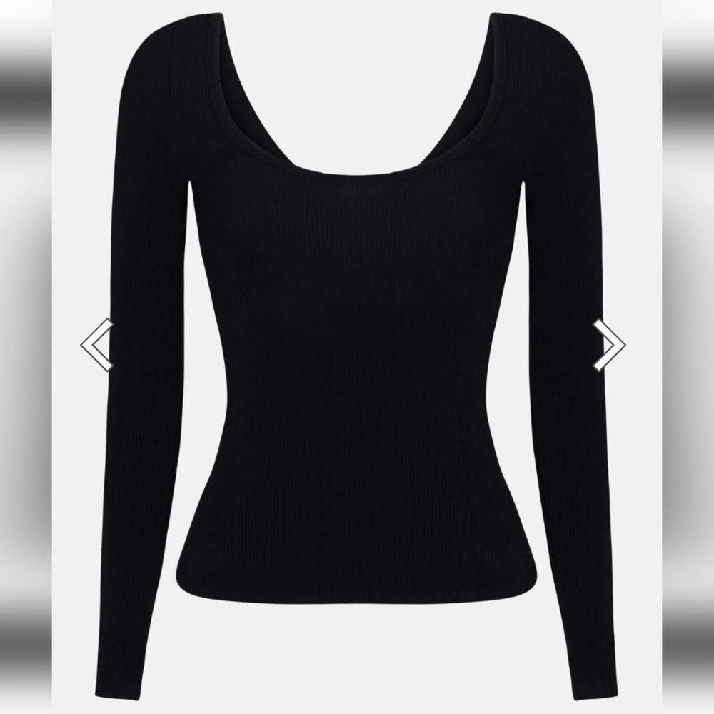 NWT Fashion Nova 1X Tiana Snatched Top Black Stretch Compression Scoop P…